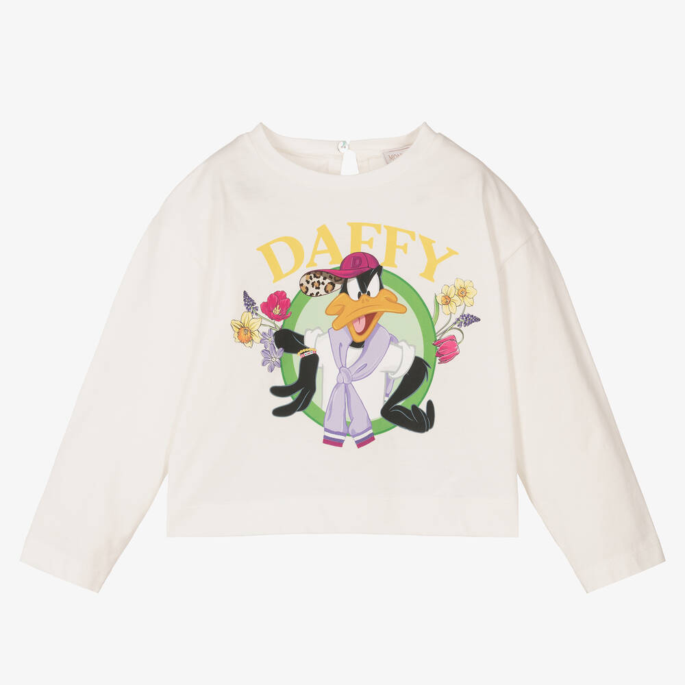 Monnalisa - Girls Ivory Looney Tunes Top | Childrensalon