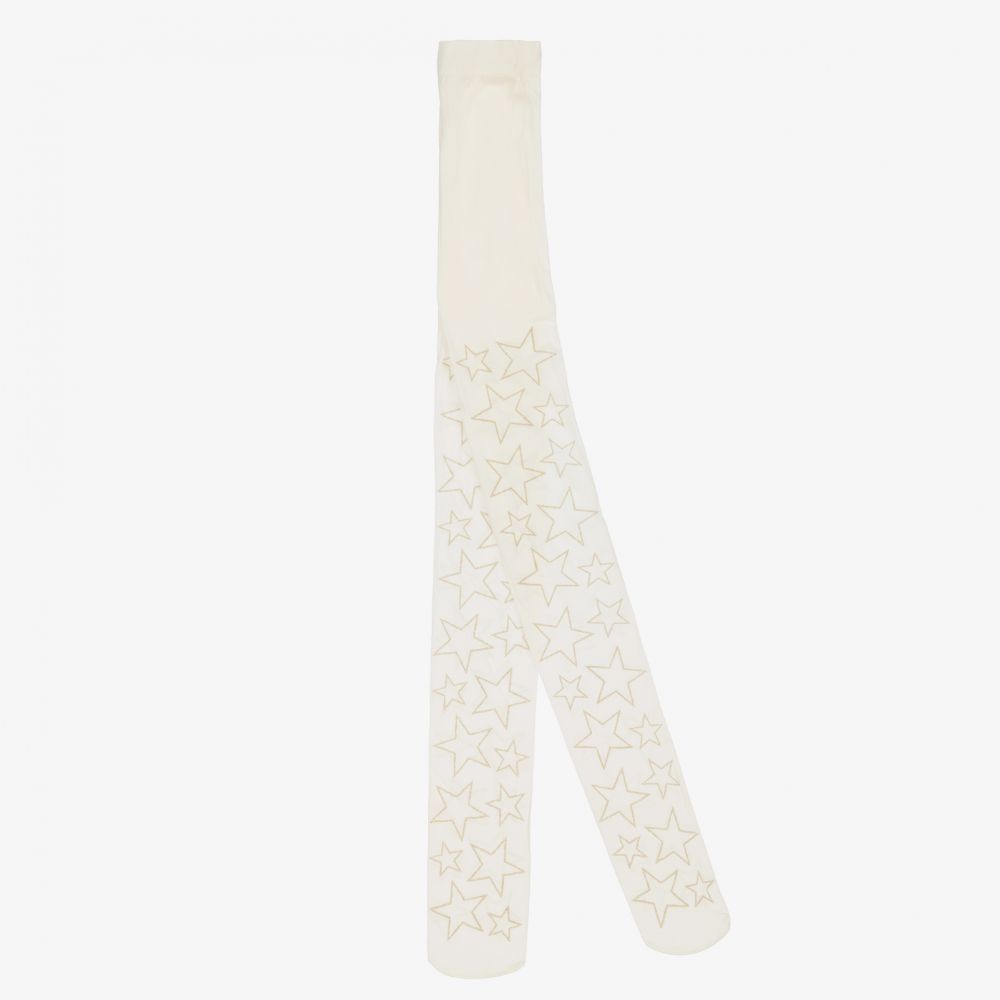 Monnalisa - Girls Ivory Nylon Tights | Childrensalon