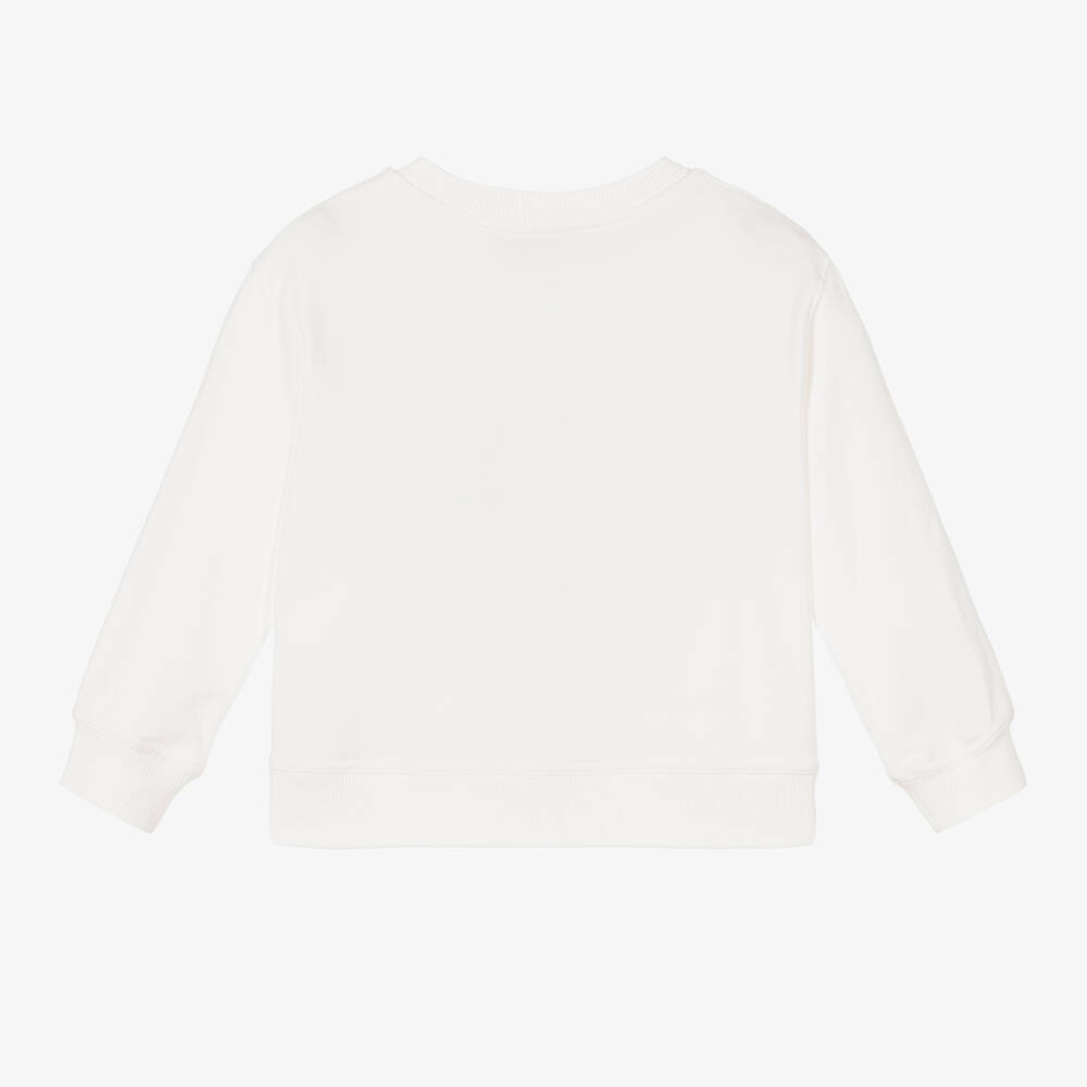 Monnalisa-Girls Ivory Pink Panther Cotton Sweatshirt | Childrensalon Outlet