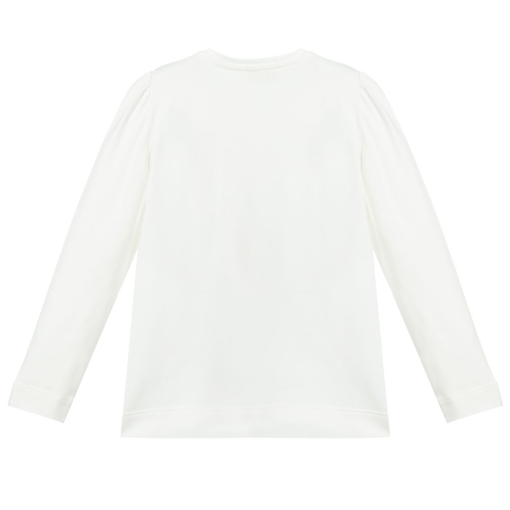 Monnalisa Chic-توب قطن جيرسي لون عاجي و بيج للبنات | Childrensalon Outlet