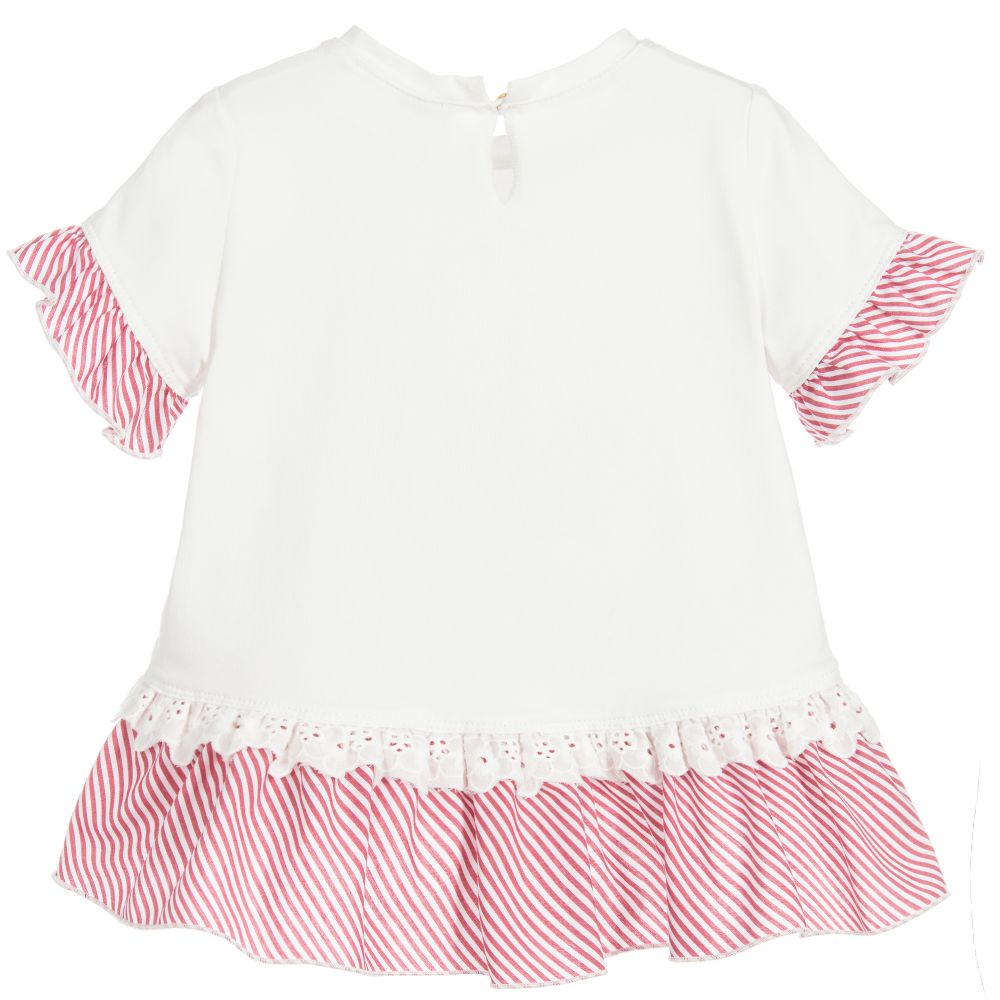 Monnalisa-Girls Ivory Rose Top | Childrensalon Outlet