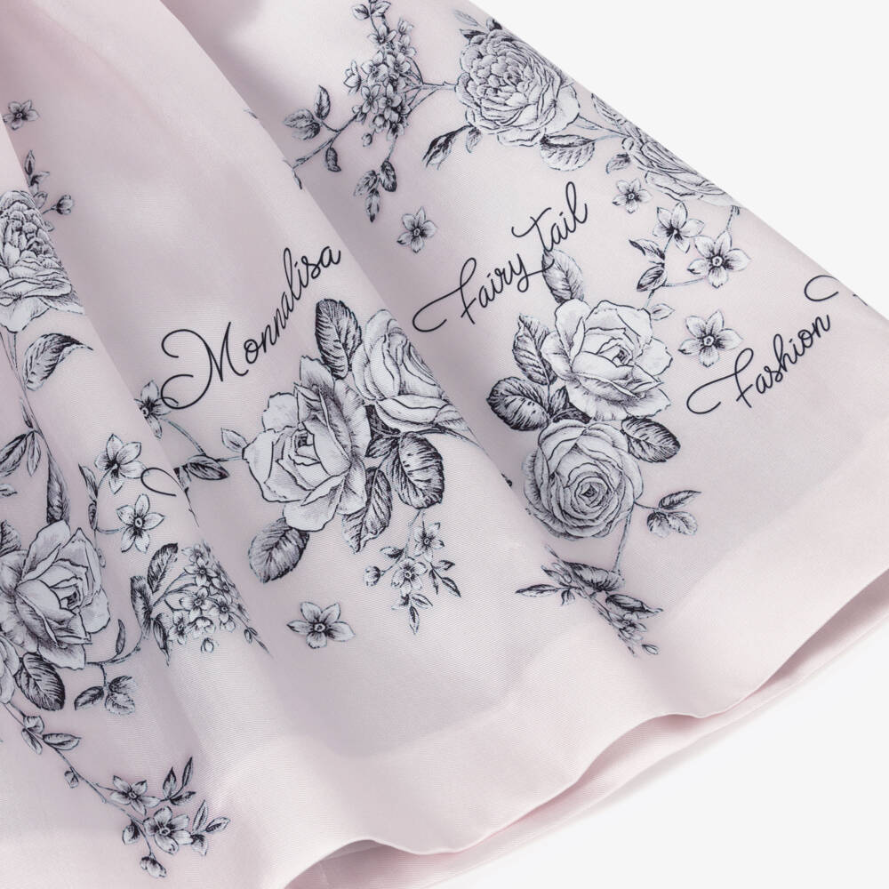 Monnalisa Chic-تنورة ساتان عاجية مزينة بالورود للبنات | Childrensalon Outlet