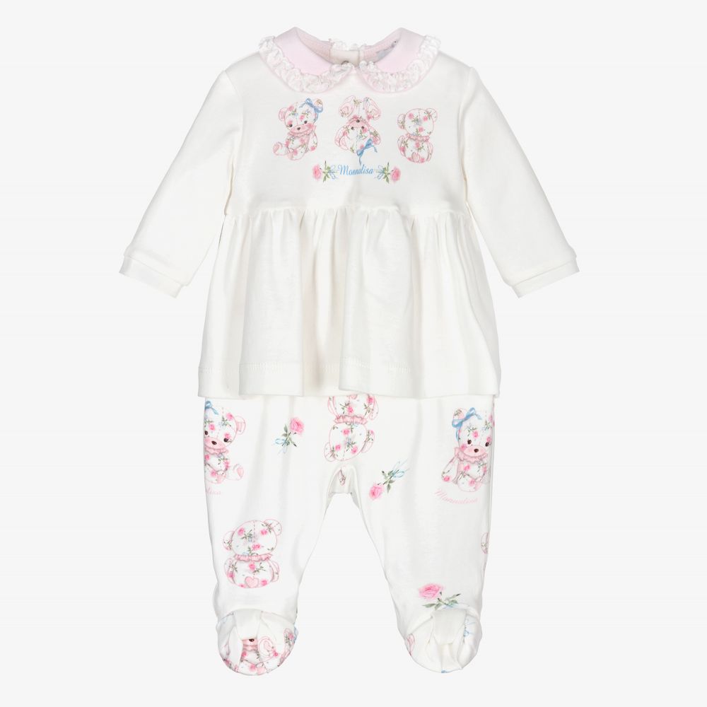 Monnalisa - Ensemble Ivoire Teddy Fille  | Childrensalon