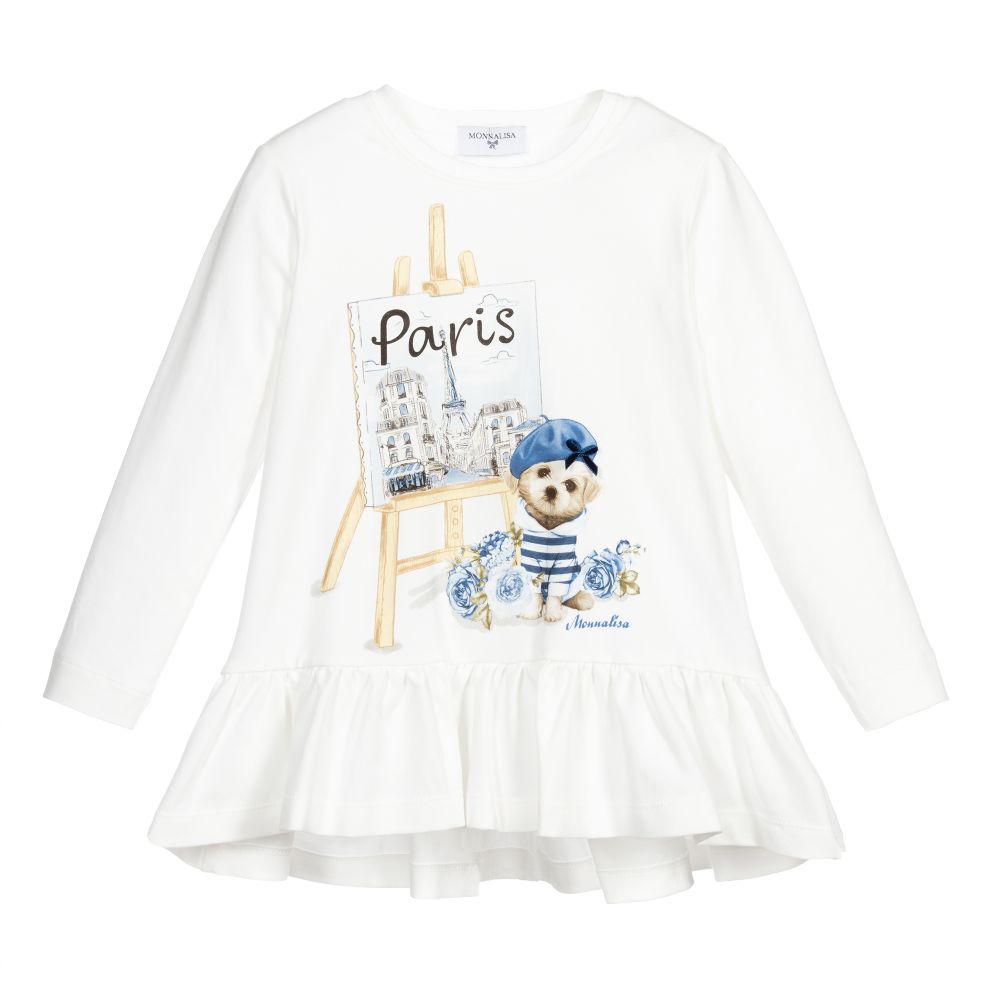 Monnalisa-Girls Ivory Tunic | Childrensalon Outlet