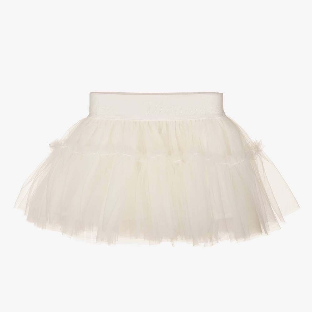 Monnalisa - Кремовая юбка-пачка из тюля для девочек | Childrensalon
