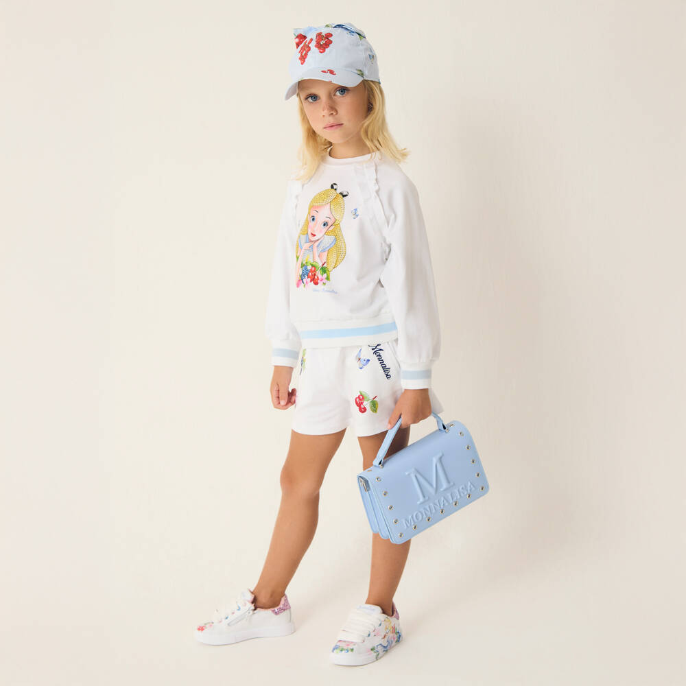 Monnalisa-Кремовый свитер с принтом Wonderland для девочек | Childrensalon Outlet