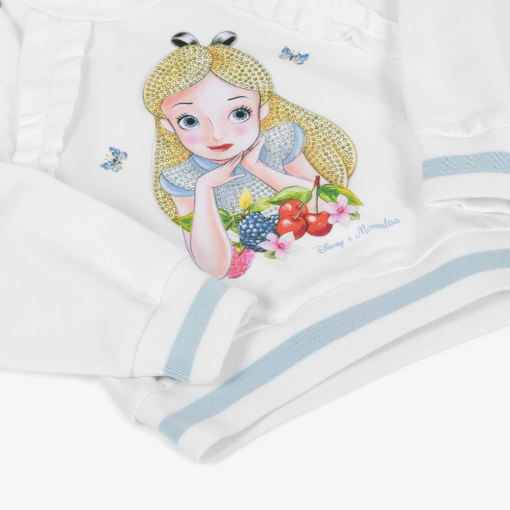 Monnalisa-Кремовый свитер с принтом Wonderland для девочек | Childrensalon Outlet