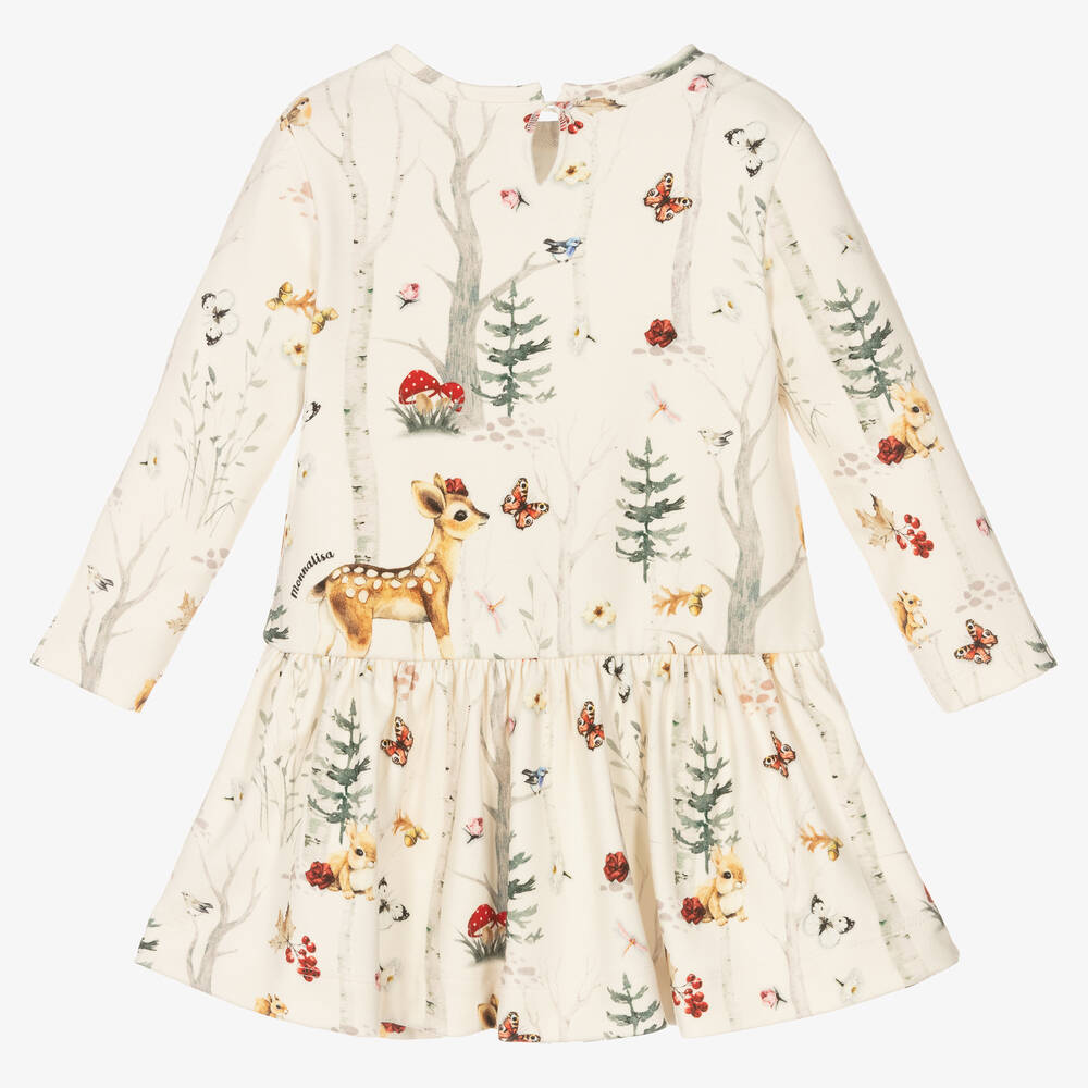 Monnalisa-Girls Ivory Woodland Dress | Childrensalon Outlet