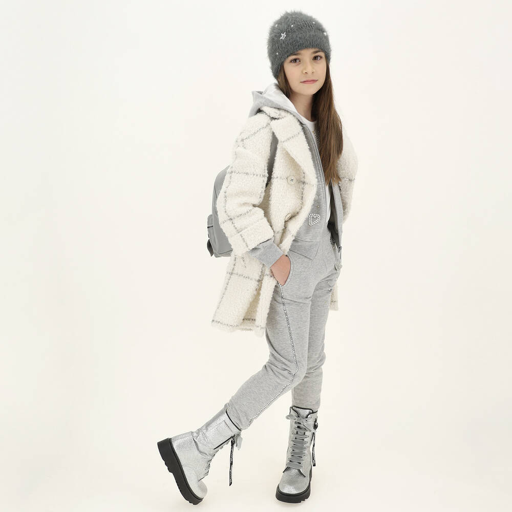 Monnalisa-Кремовое шерстяное пальто для девочек | Childrensalon Outlet