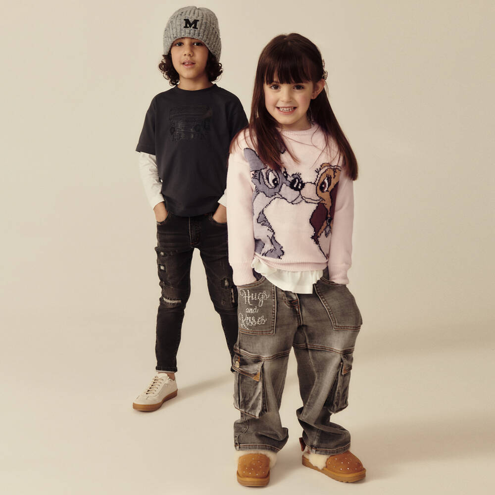 Monnalisa-بلوفر بطبعة ديزني صوف محبوك لون بيج للبنات | Childrensalon Outlet