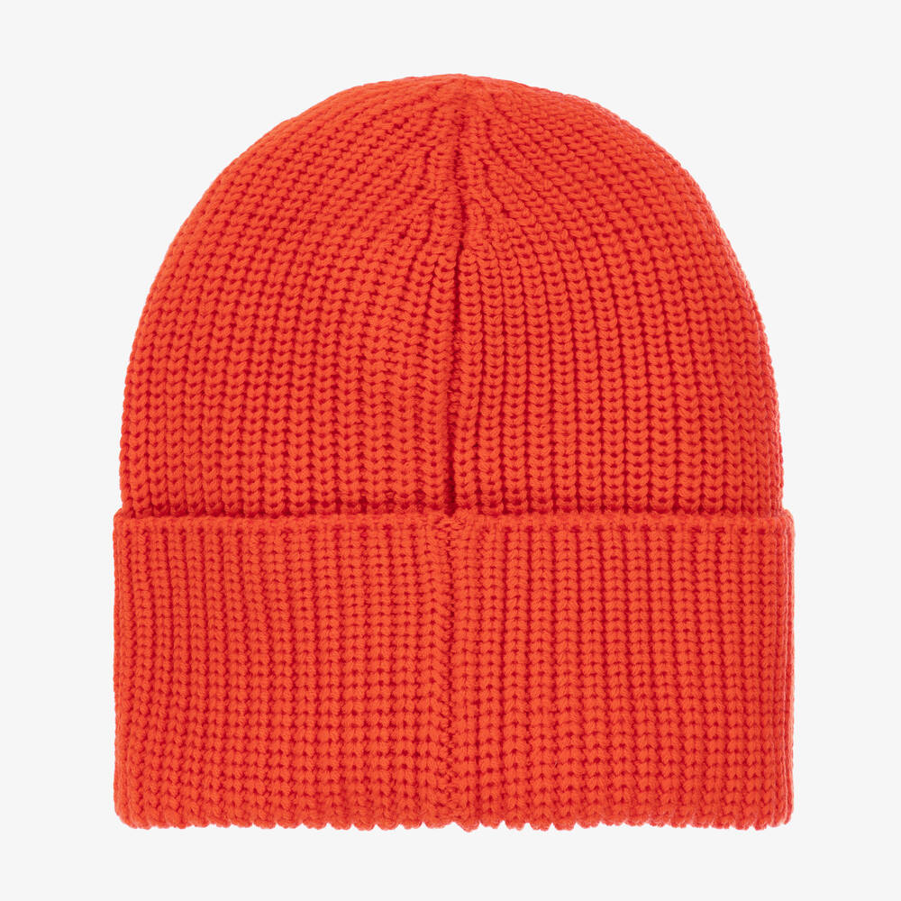 Monnalisa-Girls Knitted Orange Beanie Hat | Childrensalon Outlet