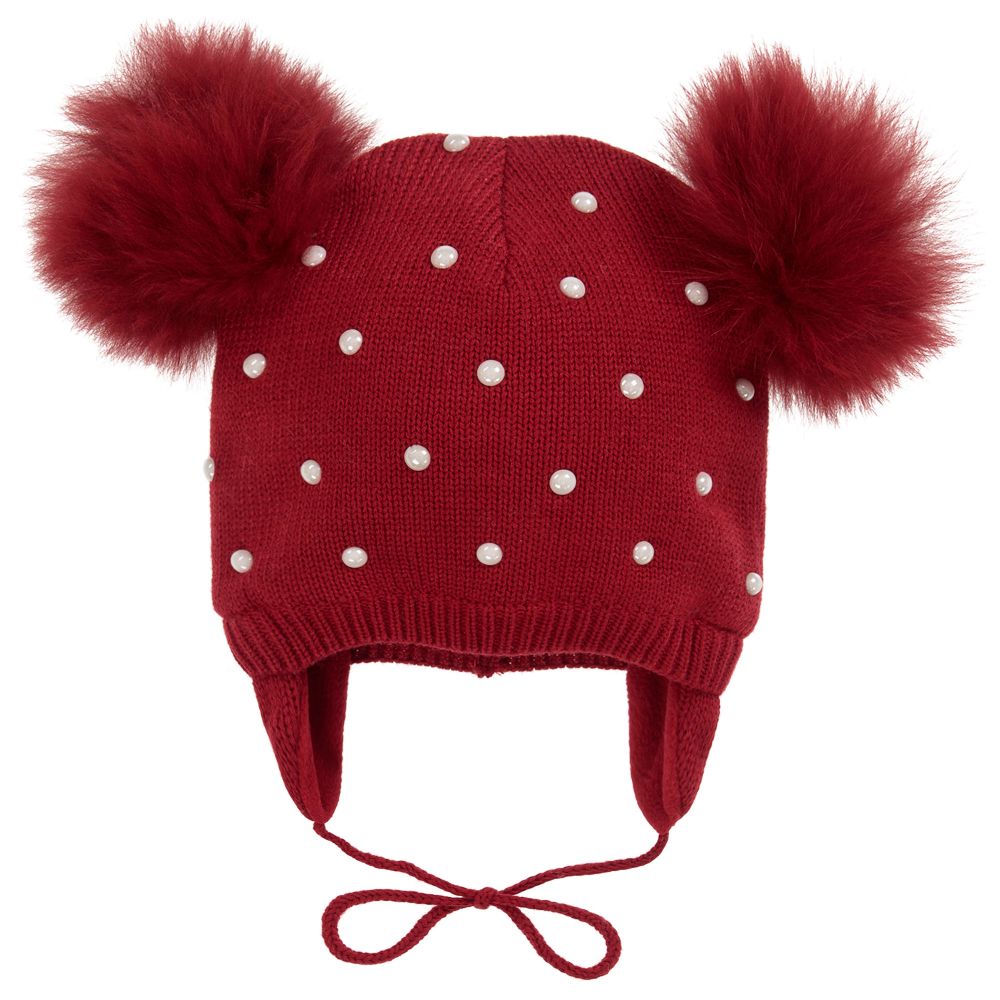 Monnalisa - Girls Knitted Pom-Pom Hat  | Childrensalon