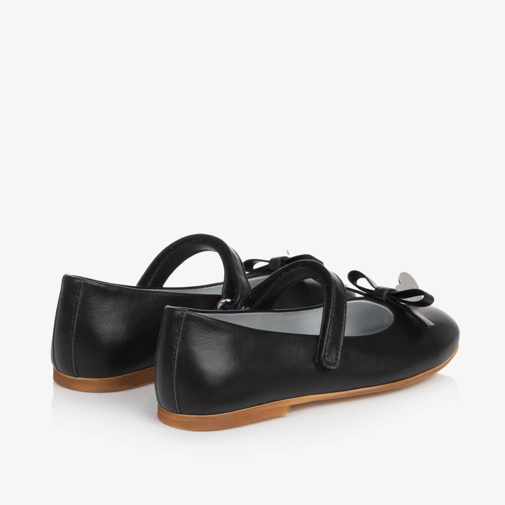 Monnalisa-Girls Leather Bow Pumps | Childrensalon Outlet