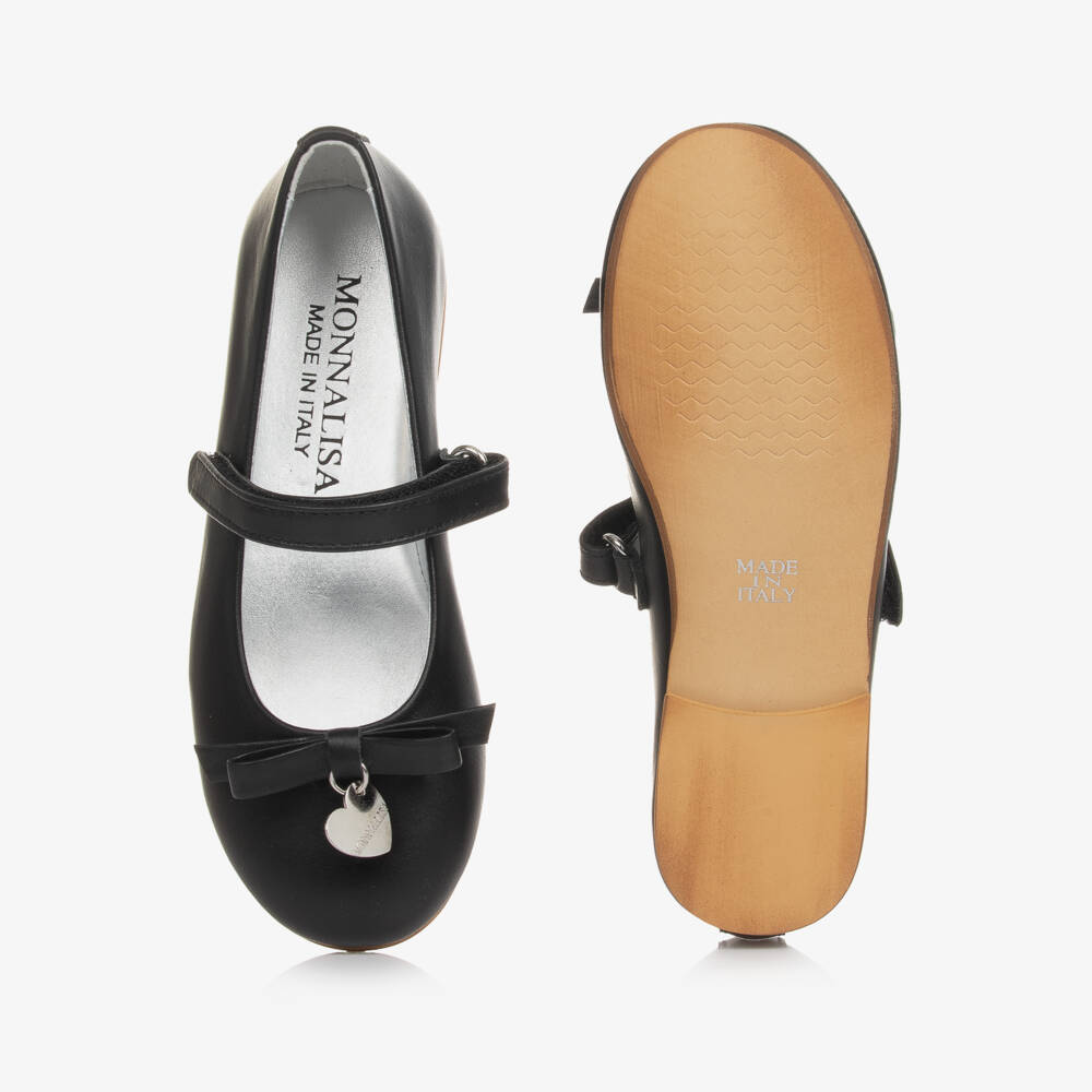 Monnalisa-Girls Leather Bow Pumps | Childrensalon Outlet