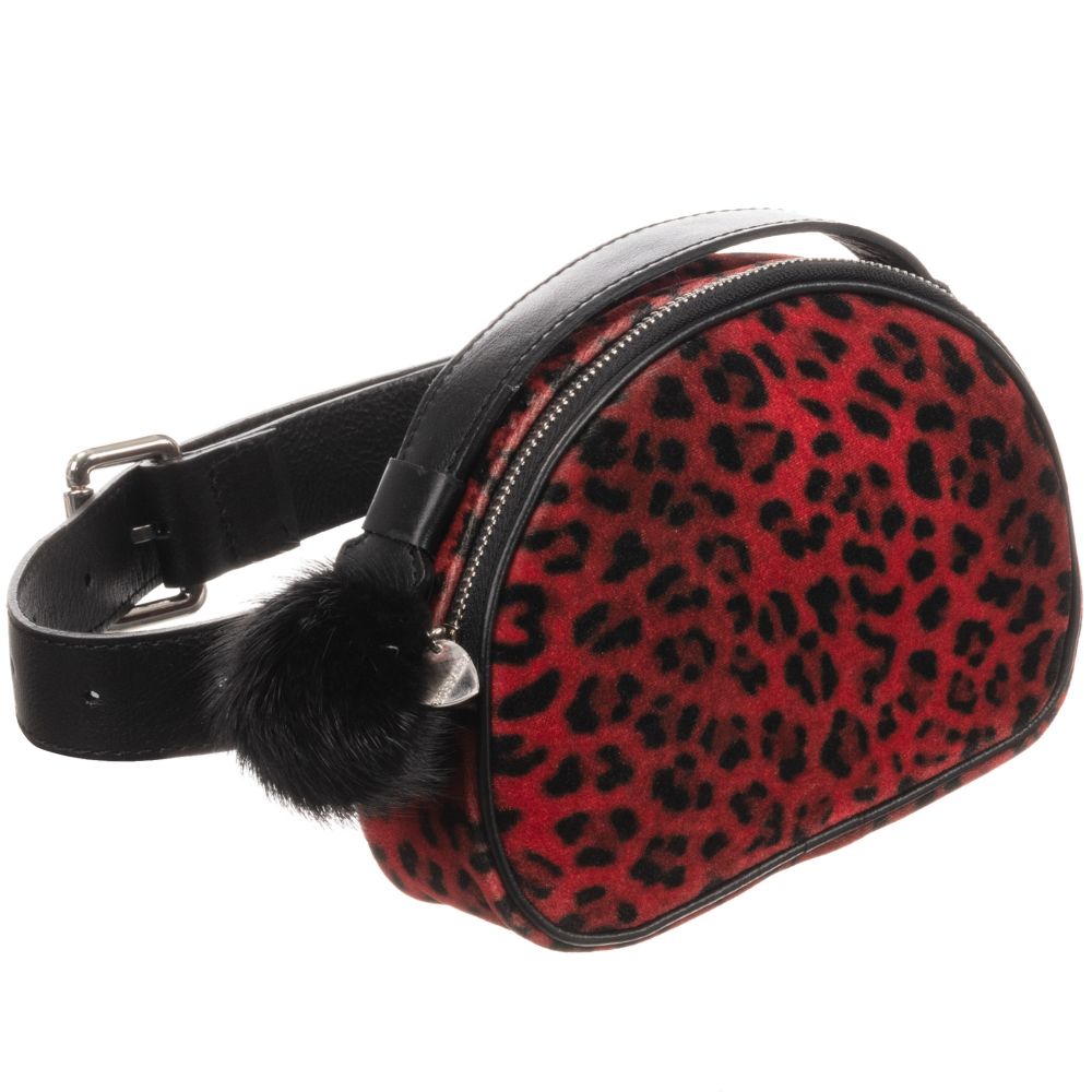 Monnalisa - حقيبة لون أحمر بطبعة جلد الفهد (64سم) | Childrensalon
