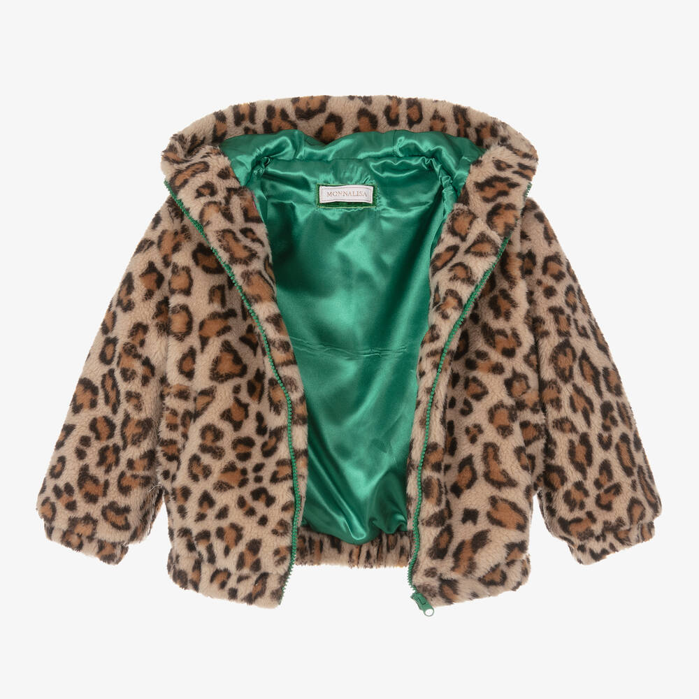 Girls leopard coat shop