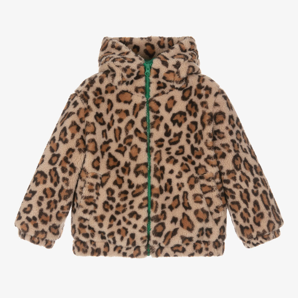 Monnalisa - Girls Leopard Print Faux Fur Jacket | Childrensalon