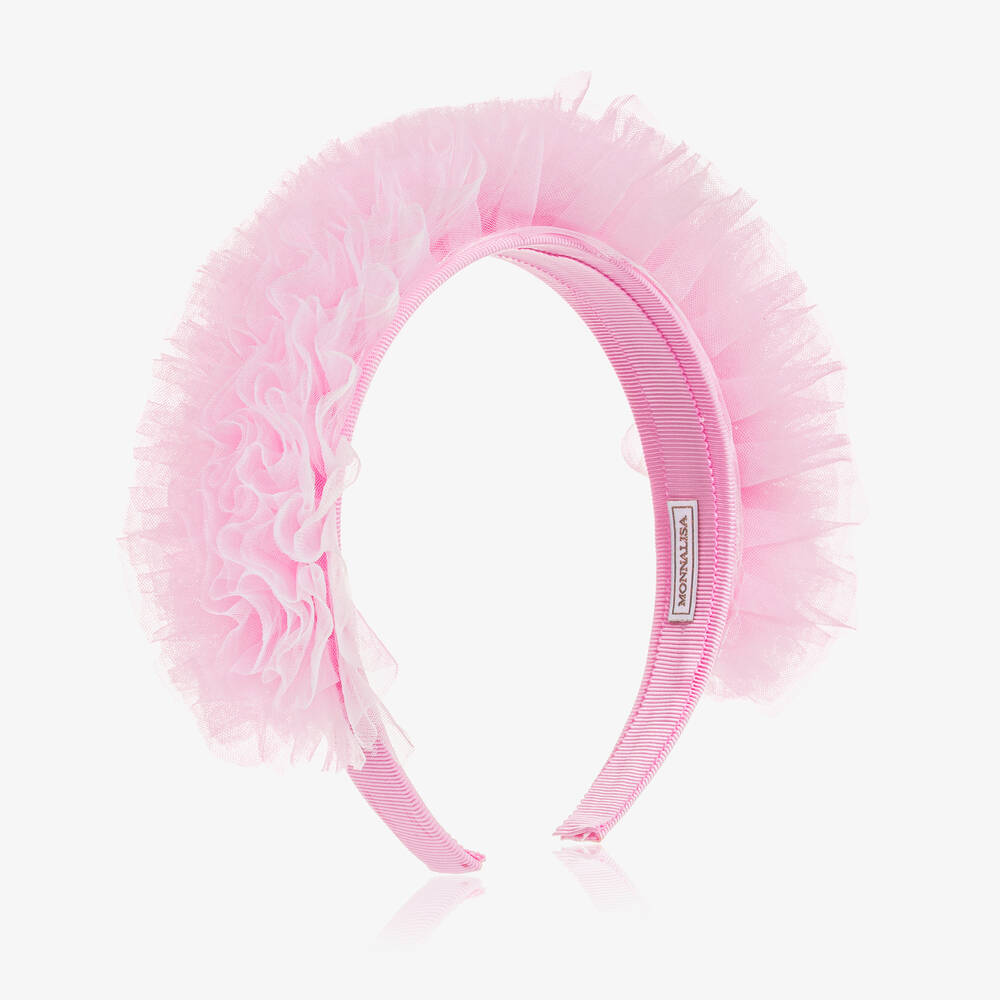 Monnalisa-Розовый ободок с отделкой из тюля для девочек | Childrensalon Outlet