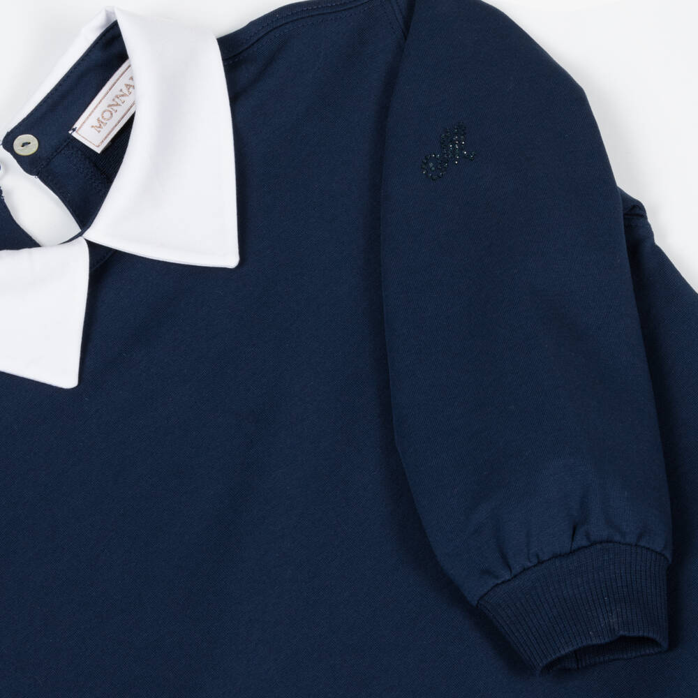 Monnalisa-فستان بحري قطني للبنات | Childrensalon Outlet