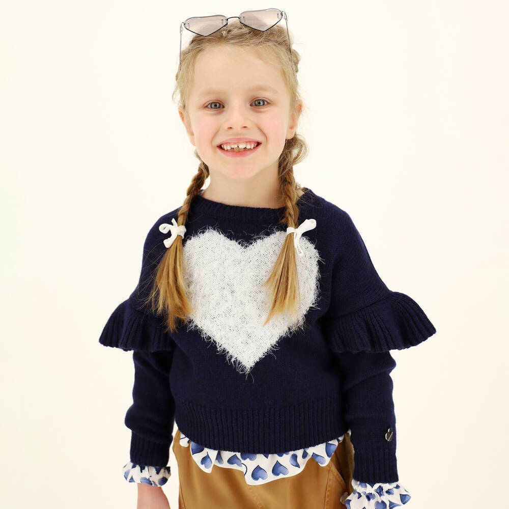 Navy blue sweater for girl top