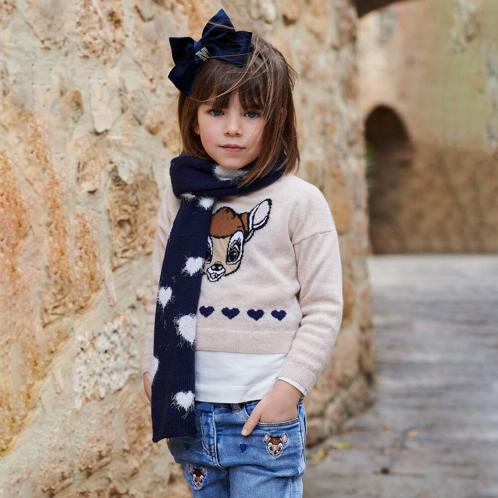 Monnalisa-Синий вязаный шарф для девочек | Childrensalon Outlet