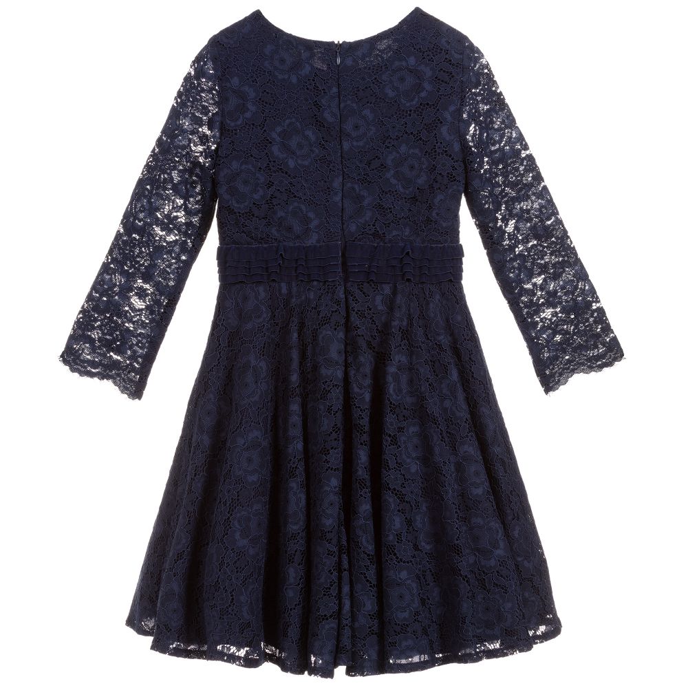 Girls navy lace dress discount