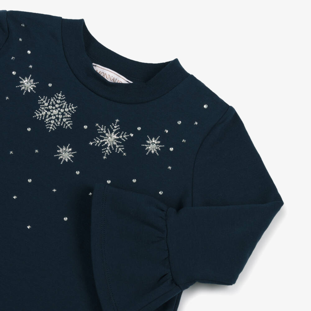 Monnalisa-فستان قطن لون كحلي | Childrensalon Outlet