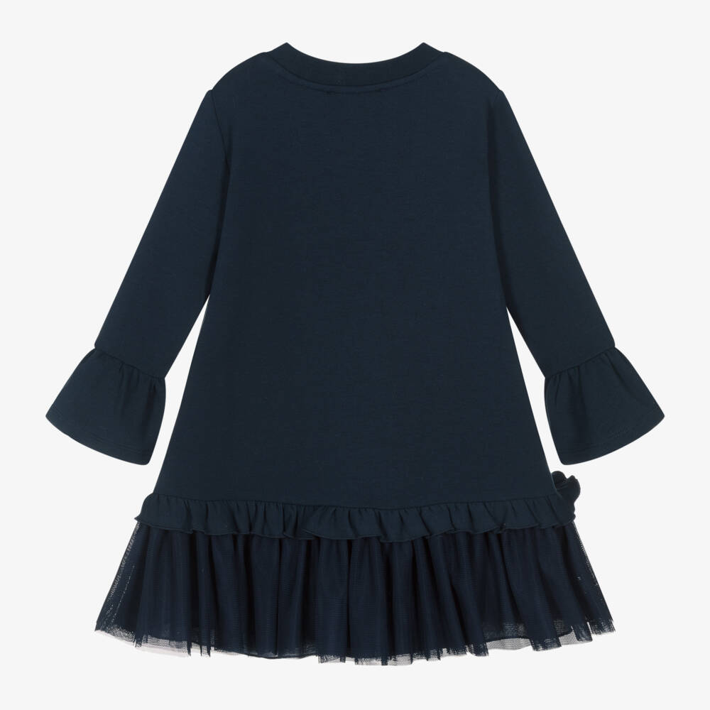 Monnalisa-فستان قطن لون كحلي | Childrensalon Outlet