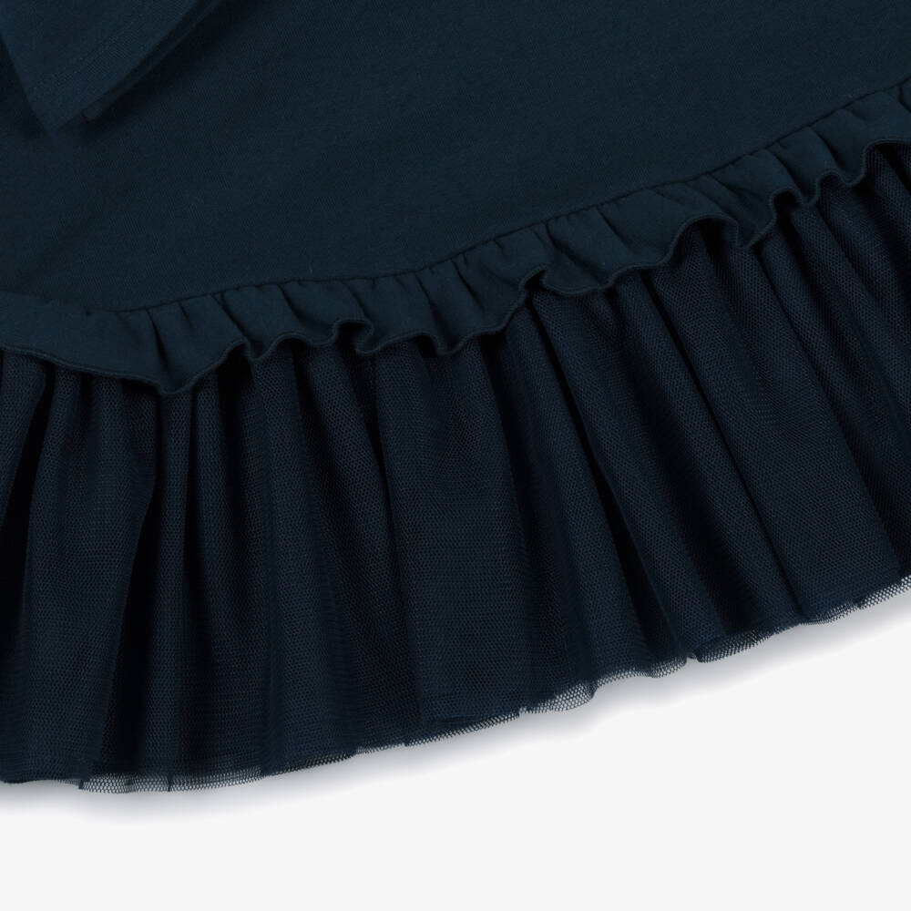 Monnalisa-فستان قطن لون كحلي | Childrensalon Outlet