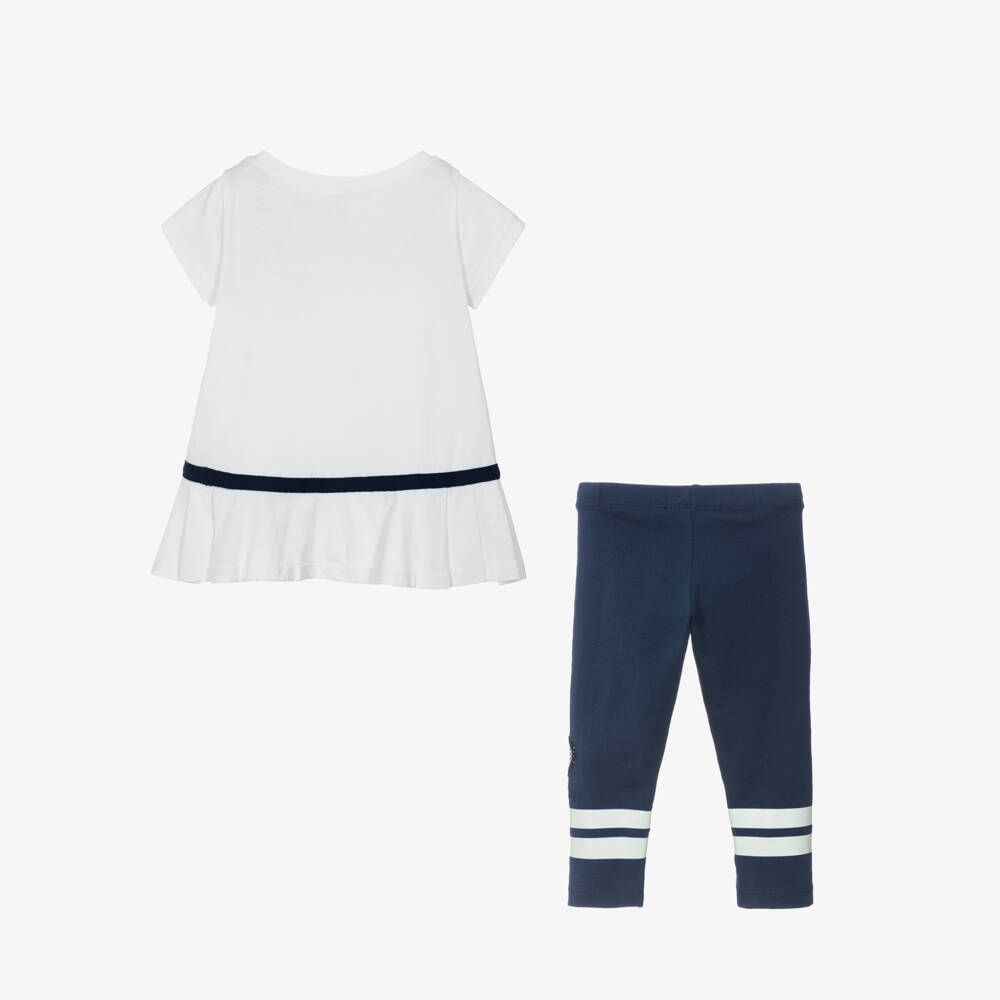 Monnalisa-طقم بناتي كحلي بتطريز قلب | Childrensalon Outlet