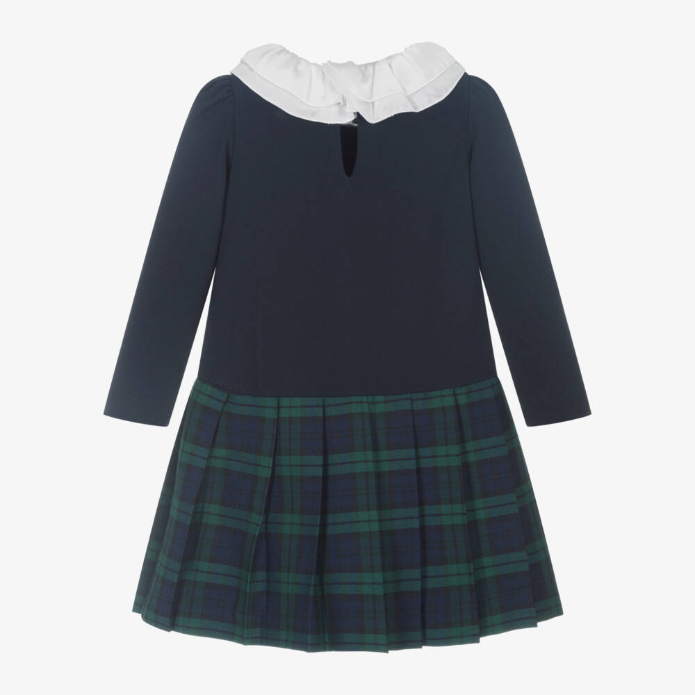 موناليزا-فستان تارتان جيرسي ميلانو لون كحلي | Childrensalon Outlet