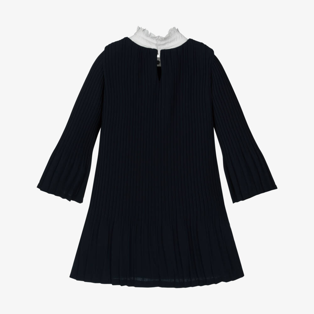 Monnalisa-Платье синий с воротником для девочек | Childrensalon Outlet