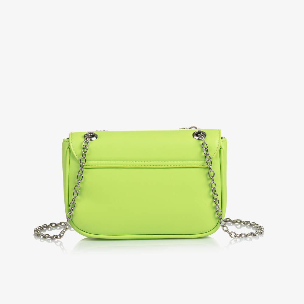 موناليزا-حقيبة جلد صناعي لون أخضر نيون للبنات (21 سم) | Childrensalon Outlet