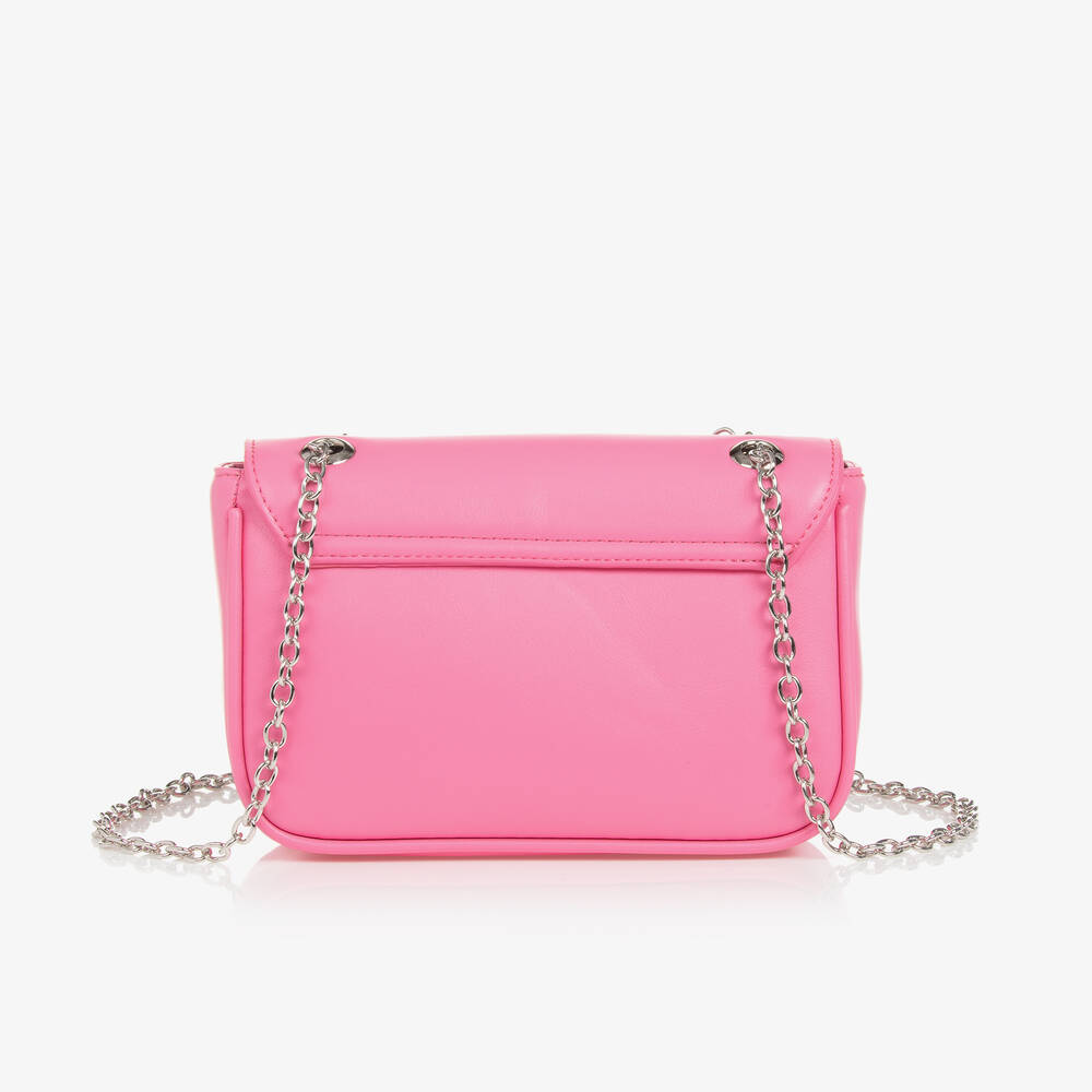 Monnalisa-Girls Neon Pink Faux Leather Bag (21cm) | Childrensalon Outlet