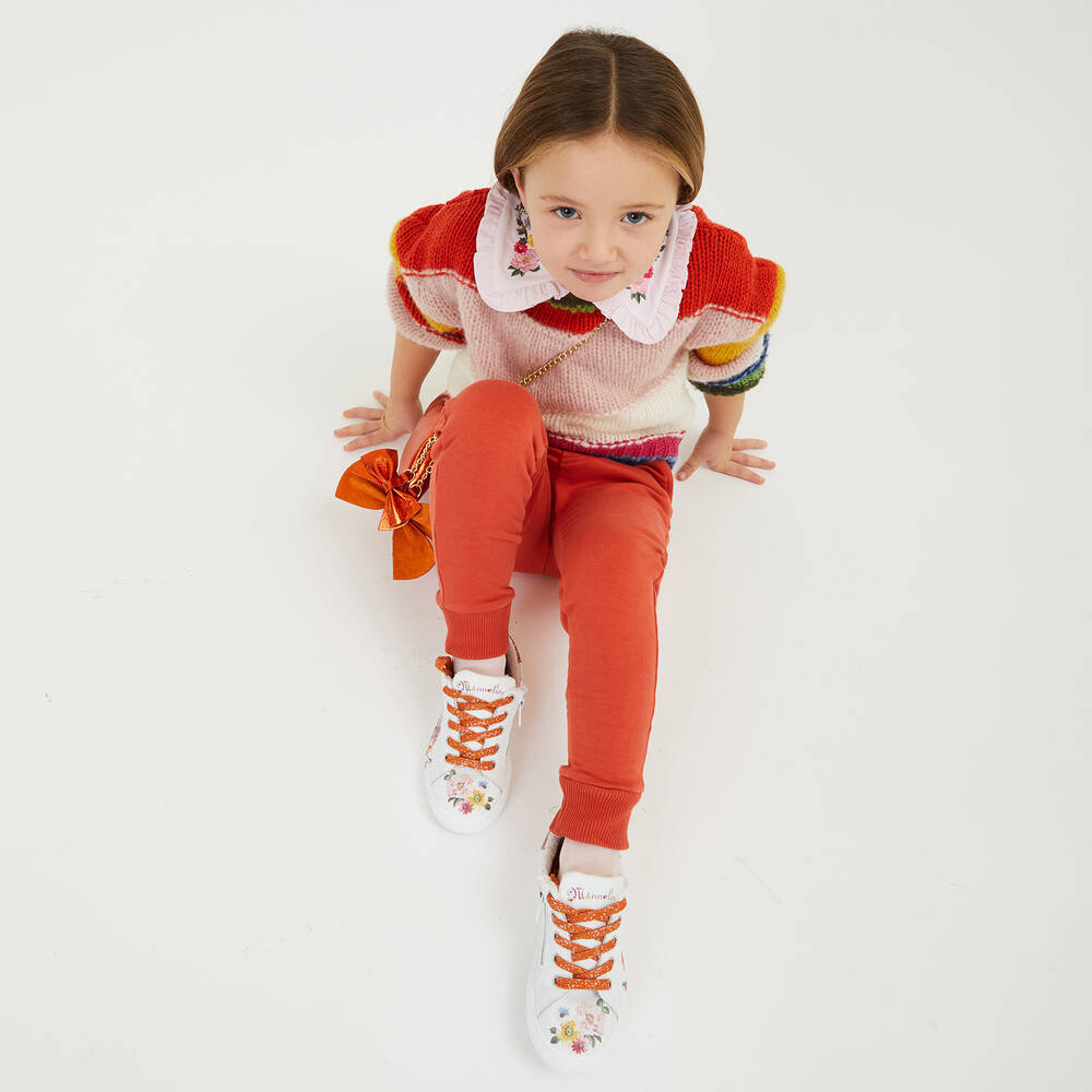 Monnalisa-Girls Orange Cotton Joggers | Childrensalon Outlet