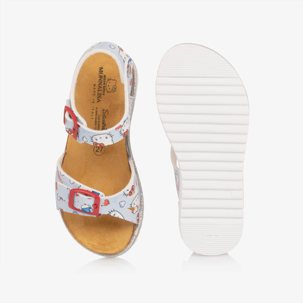 Monnalisa-Girls Pale Blue Hello Kitty Sandals | Childrensalon Outlet