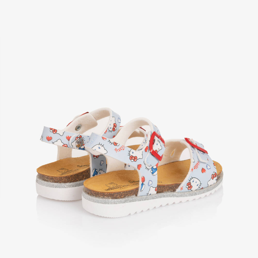 Monnalisa-Girls Pale Blue Hello Kitty Sandals | Childrensalon Outlet