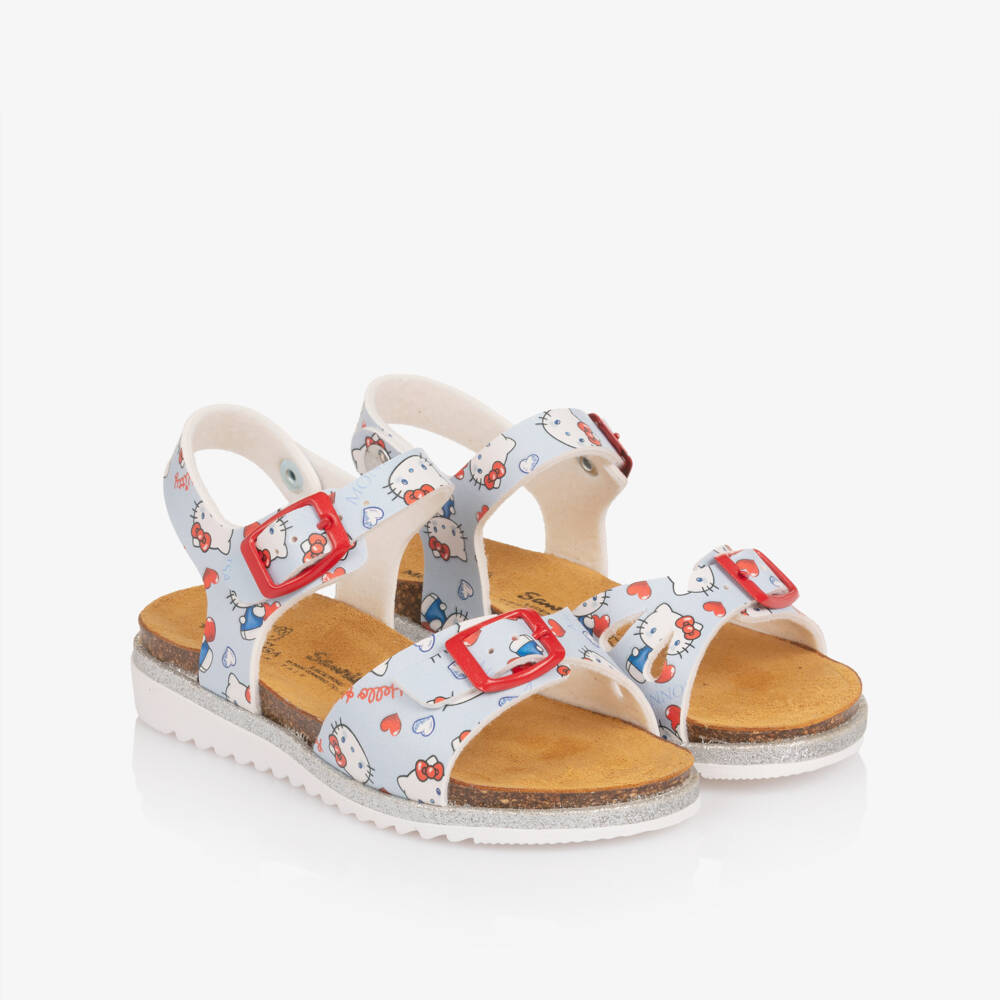 Monnalisa-Girls Pale Blue Hello Kitty Sandals | Childrensalon Outlet