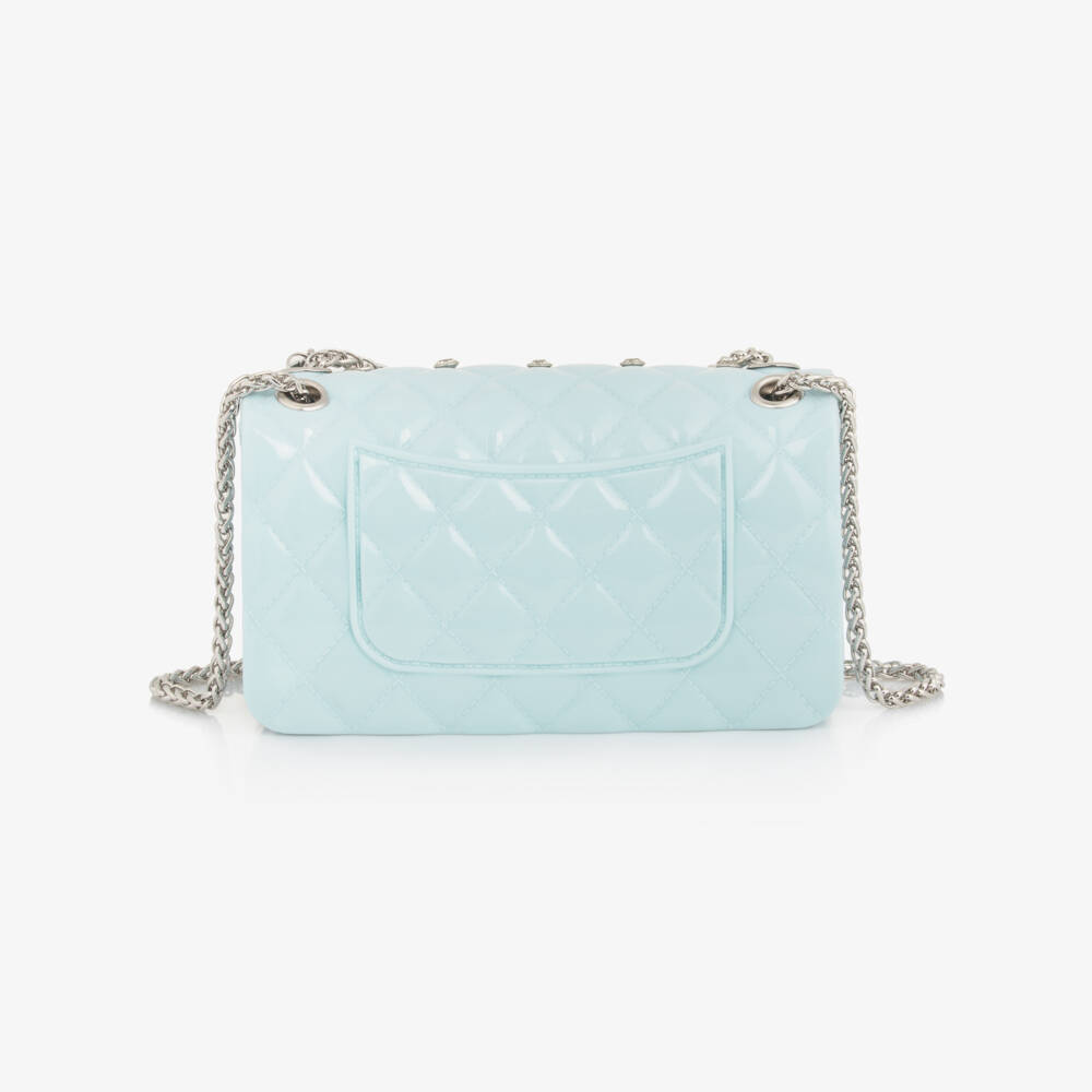 Monnalisa-Girls Pale Blue Studded Shoulder Bag (17cm) | Childrensalon Outlet