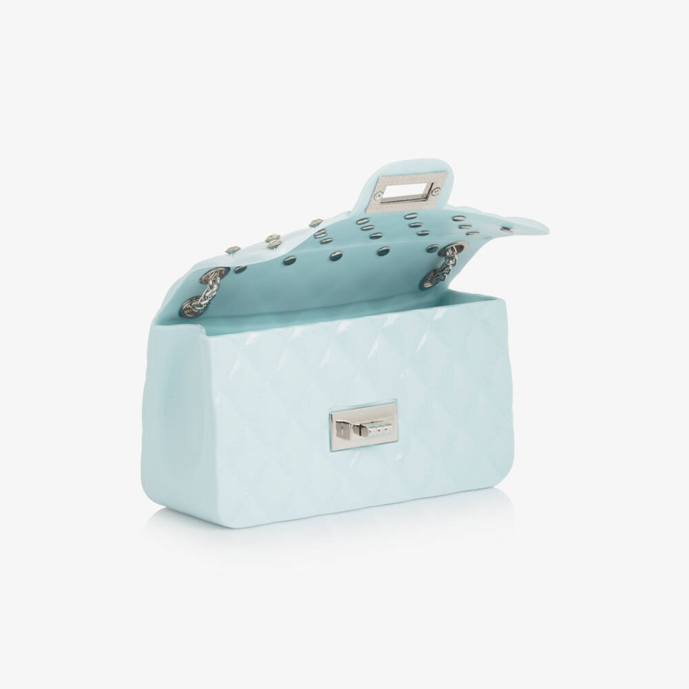 Monnalisa-Girls Pale Blue Studded Shoulder Bag (17cm) | Childrensalon Outlet