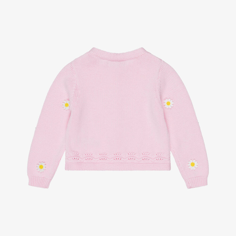 Monnalisa-Розовый кардиган с ромашками для девочек | Childrensalon Outlet