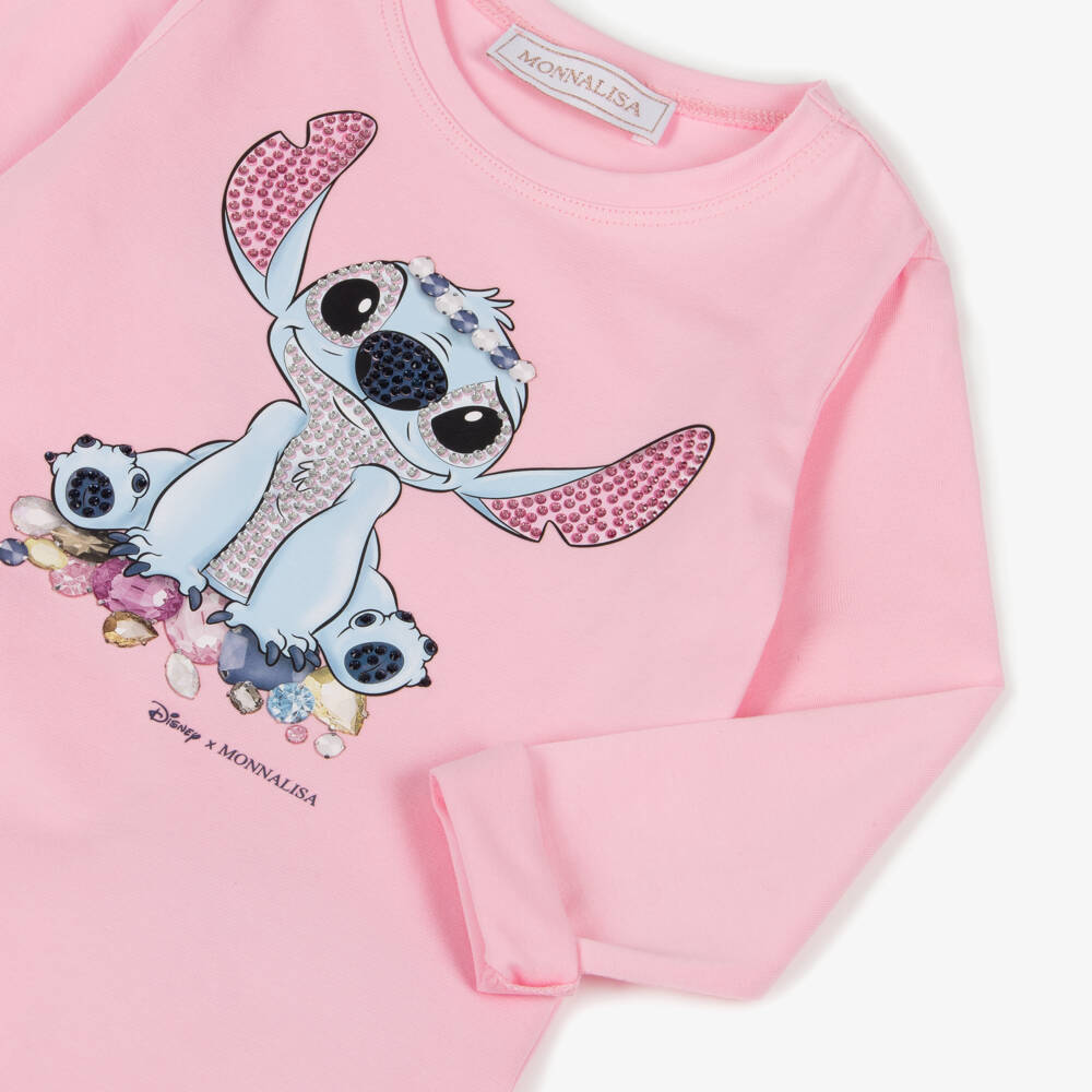 Monnalisa-Розовый хлопковый топ для девочек | Childrensalon Outlet