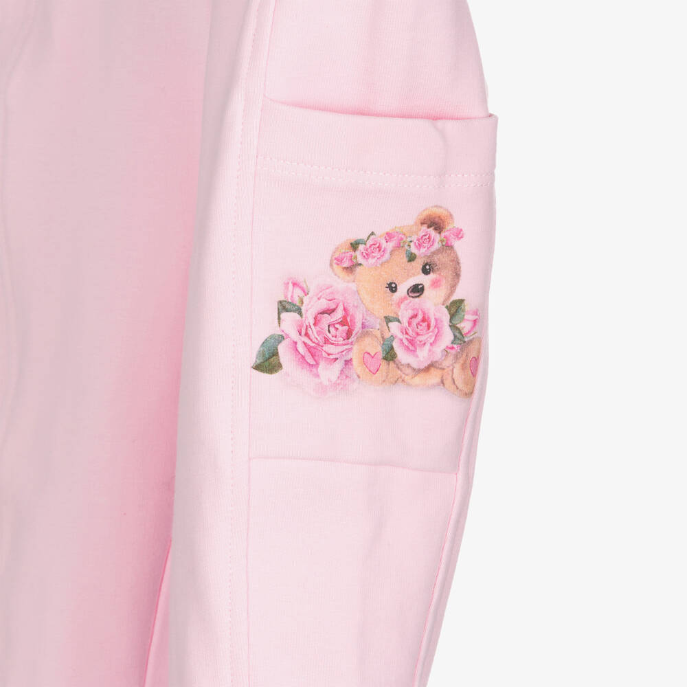 Monnalisa-Розовые хлопковые джоггеры | Childrensalon Outlet