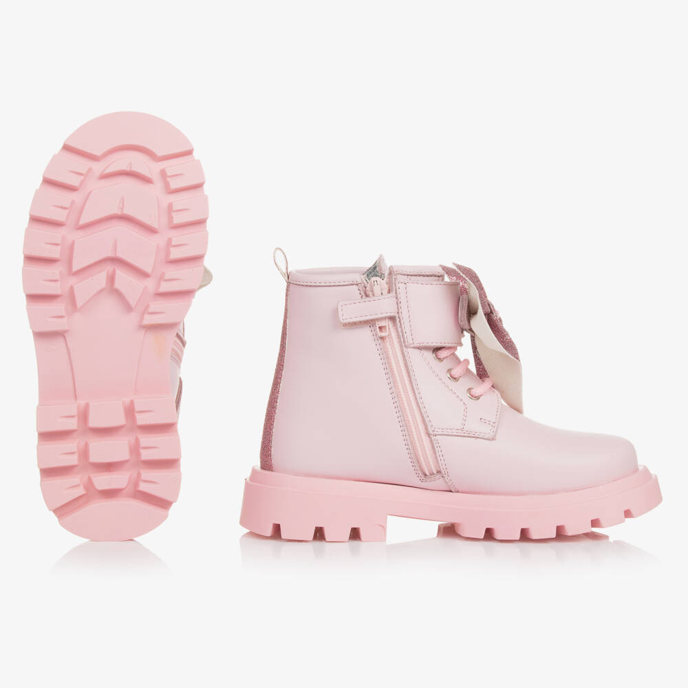 Monnalisa-Girls Pale Pink Glitter Boots | Childrensalon Outlet