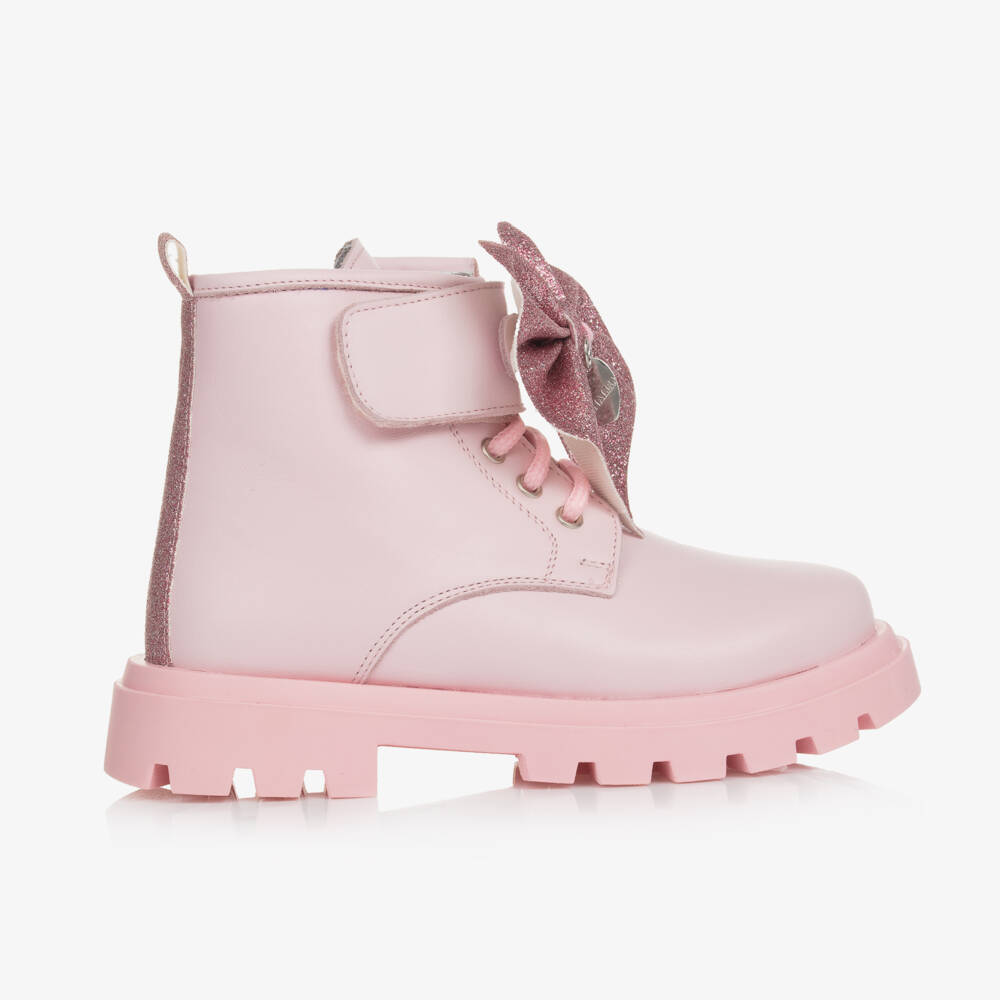 Monnalisa-Girls Pale Pink Glitter Boots | Childrensalon Outlet