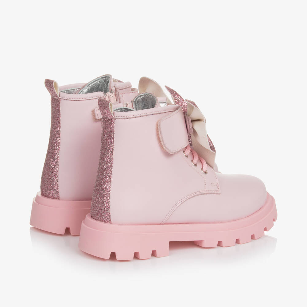 Monnalisa-Girls Pale Pink Glitter Boots | Childrensalon Outlet