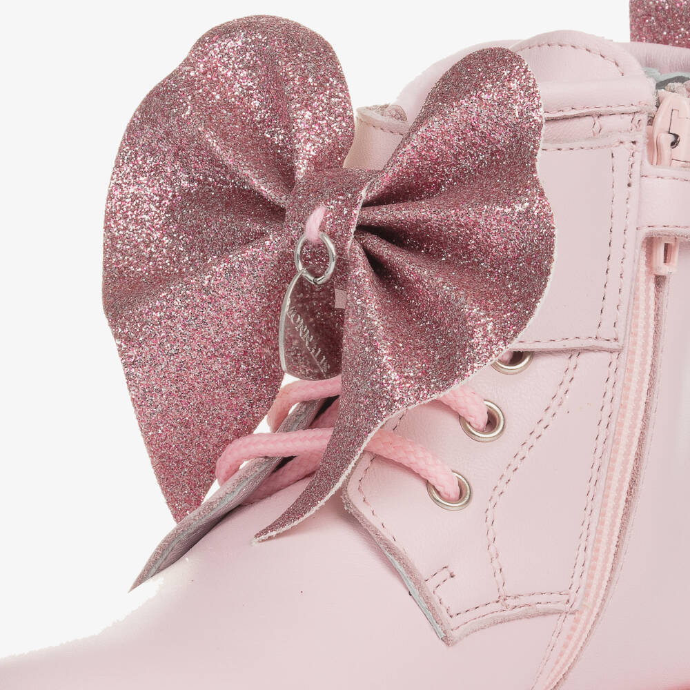 Monnalisa-Girls Pale Pink Glitter Boots | Childrensalon Outlet