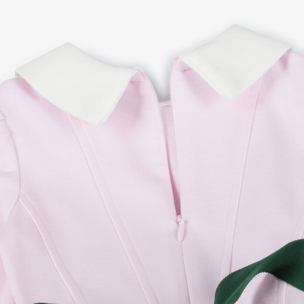 Monnalisa-فستان وردي مزهر للبنات مع حزام | Childrensalon Outlet