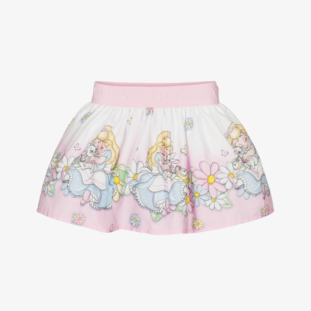 Monnalisa-Girls Pastel Daisy Wonderland Skirt | Childrensalon Outlet