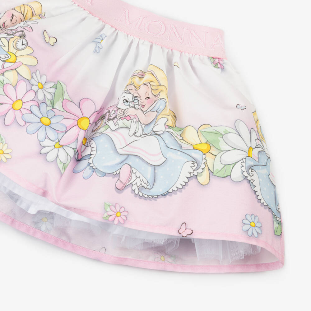 Monnalisa-Girls Pastel Daisy Wonderland Skirt | Childrensalon Outlet